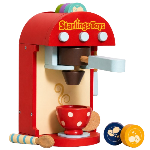 Starlings Toys Wooden Coffee Machine Play Set