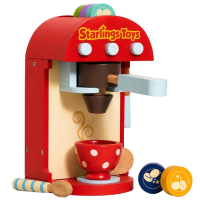 Starlings Toys Wooden Coffee Machine Play Set