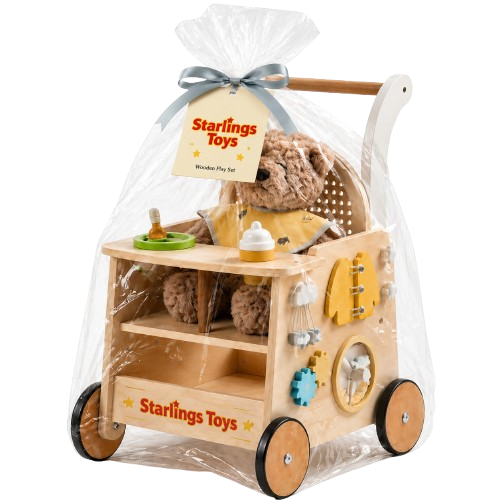 Starlings Toys Wooden Baby Walker Activity Cart